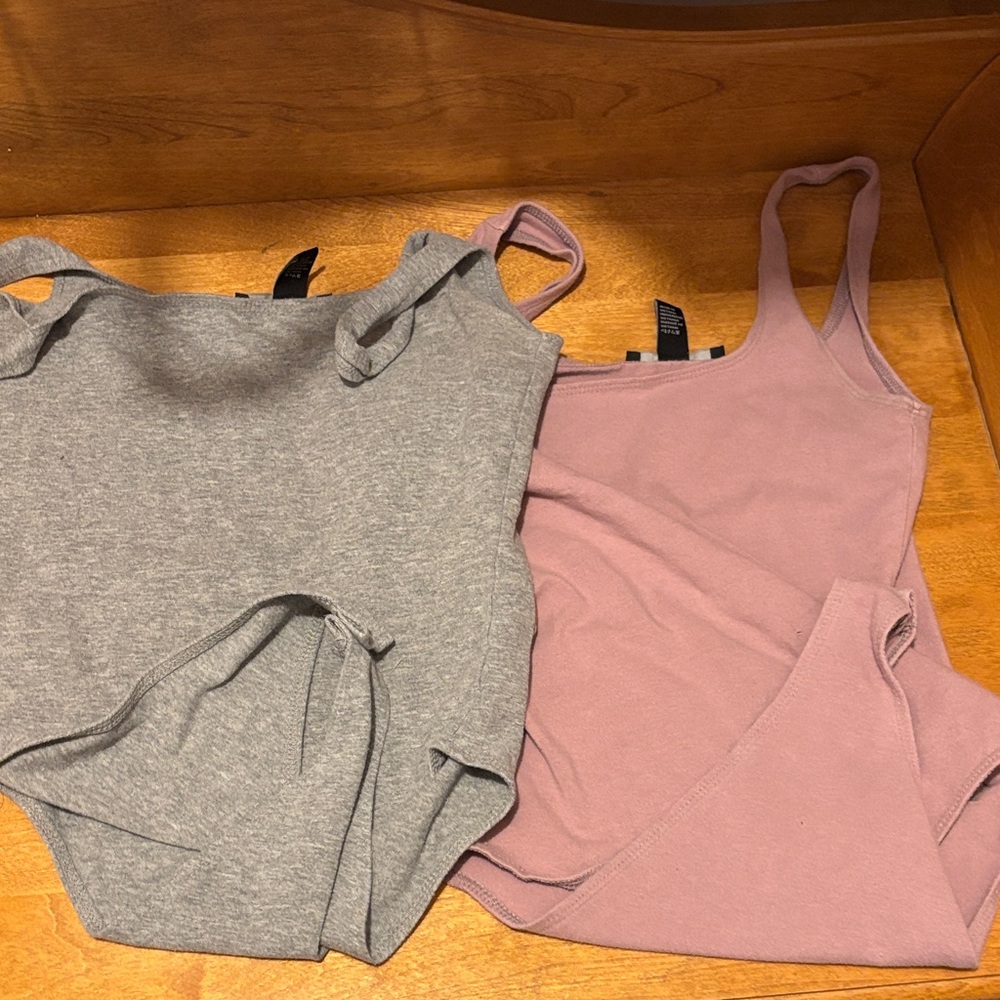 Forever 21 Gray and Pink Bodysuits